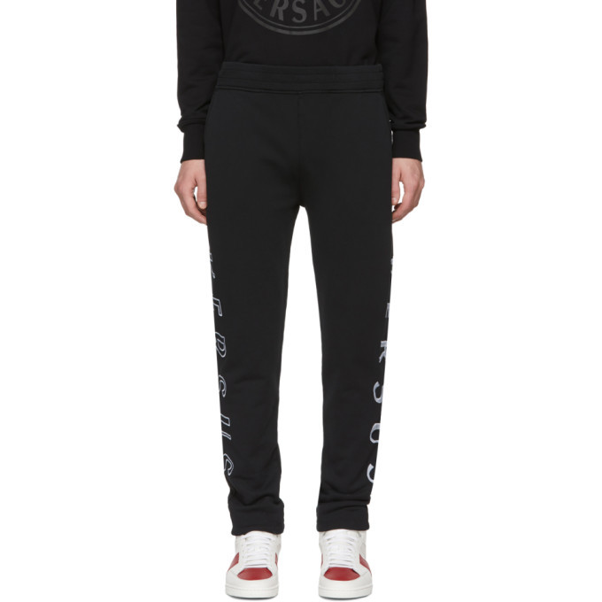 Versus Black Holographic Logo Lounge Pants