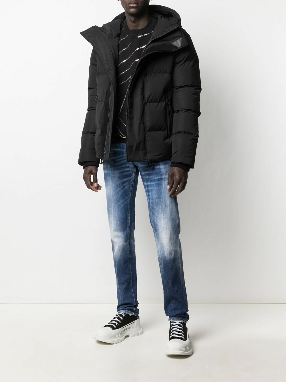 Dsquared2 Black Hooded Down Jacket