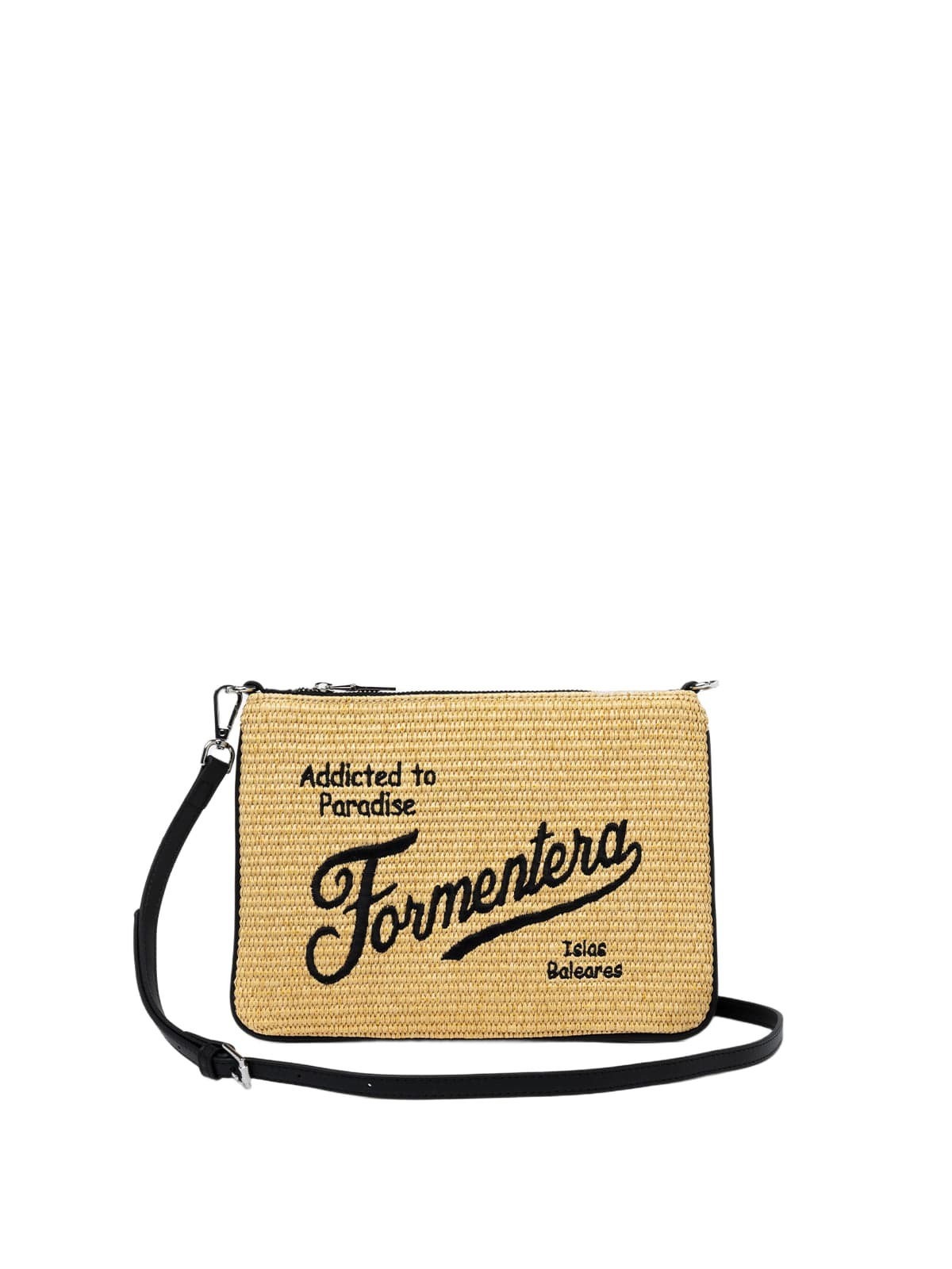 MC2 Saint Barth Parisienne Straw Pochette With Formentera Embroidery