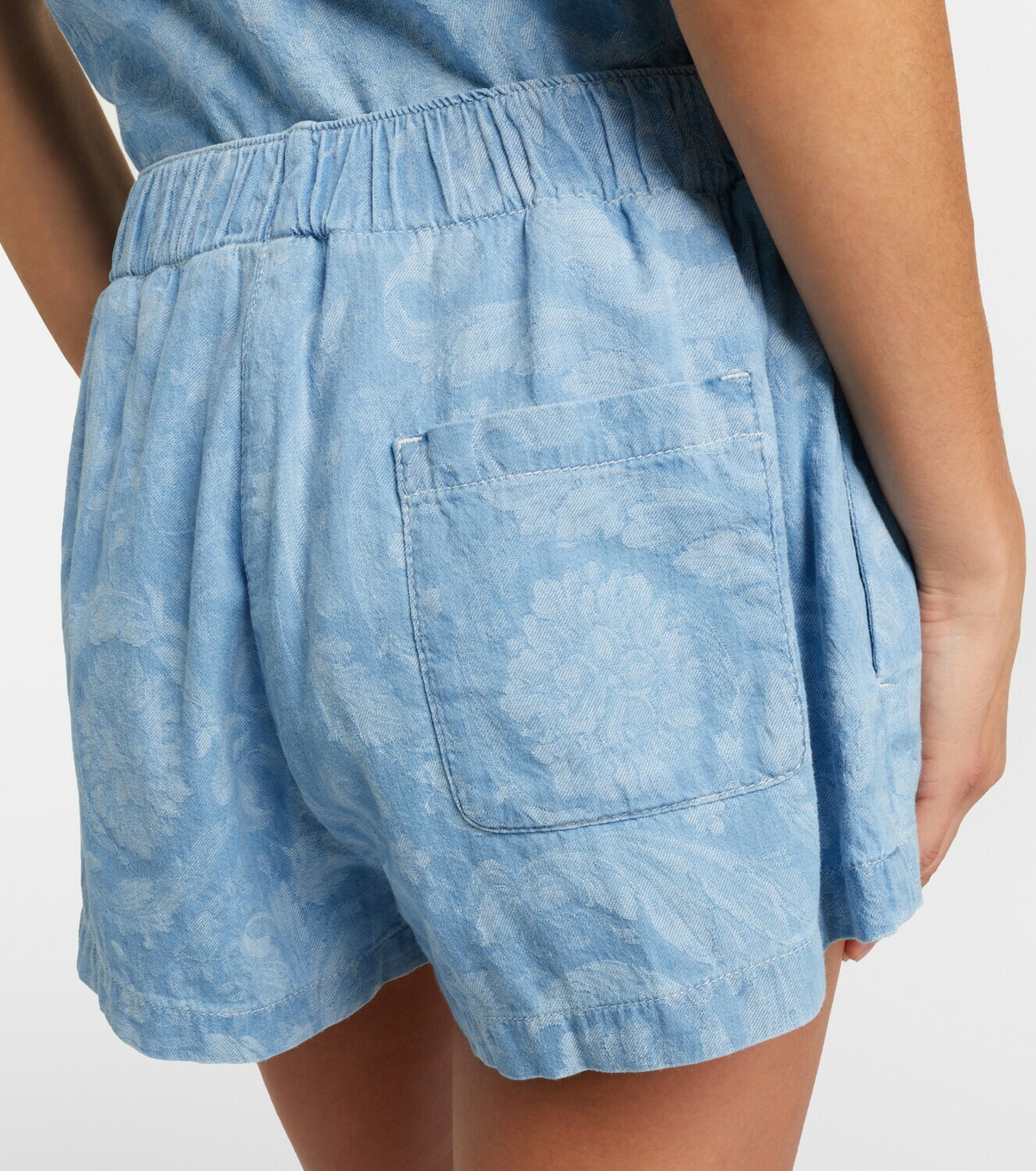 Versace Barocco denim chambray shorts