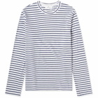 Save Khaki Men's Organic Hemp Stripe Long Sleeve T-Shirt in White