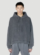 Acne Studios - Faded Wash Hooded Sweatshirt in Dark Grey
