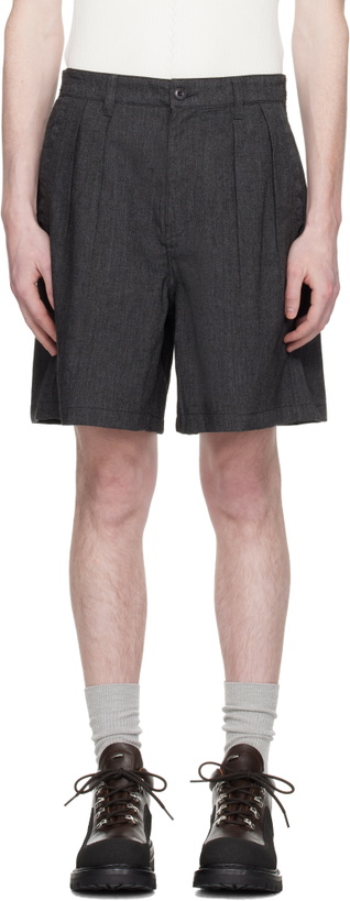 Photo: COOR Gray Two Tuck Linen Shorts