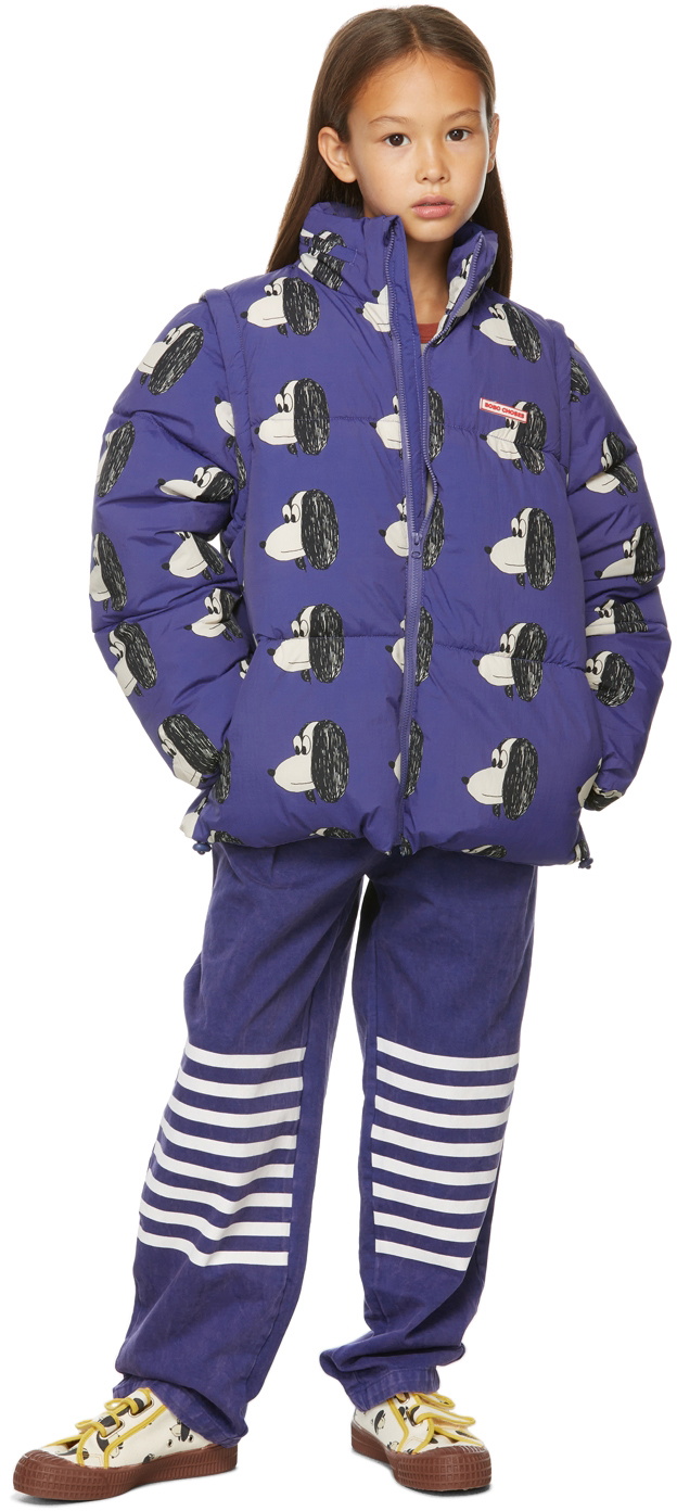 Bobo Choses Kids Indigo Doggie All Over Padded Jacket Bobo Choses