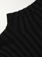 Séfr - Jay Ribbed Merino Wool-Blend Mock-Neck Sweater - Black