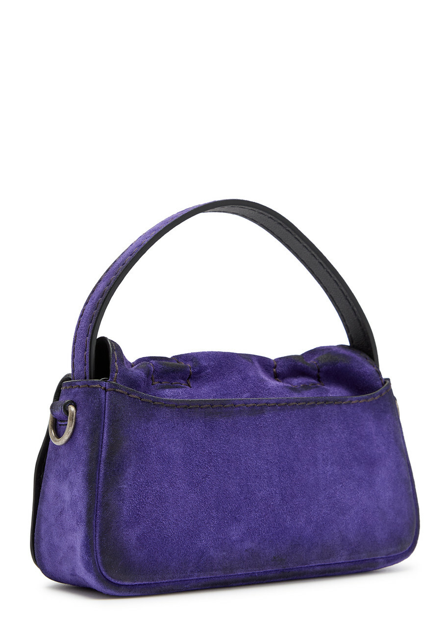 Acne Studios Multipocket Micro Distressed Suede top Handle bag - Violet - One Size