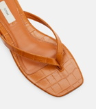 Toteme Croc-effect leather thong sandals