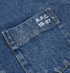 A.P.C. - Victor Logo-Print Denim Shirt - Blue