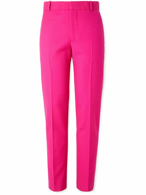 Photo: Alexander McQueen - Slim-Fit Tapered Wool-Twill Suit Trousers - Pink