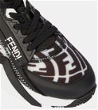 Fendi Fluid leather-trimmed sneakers