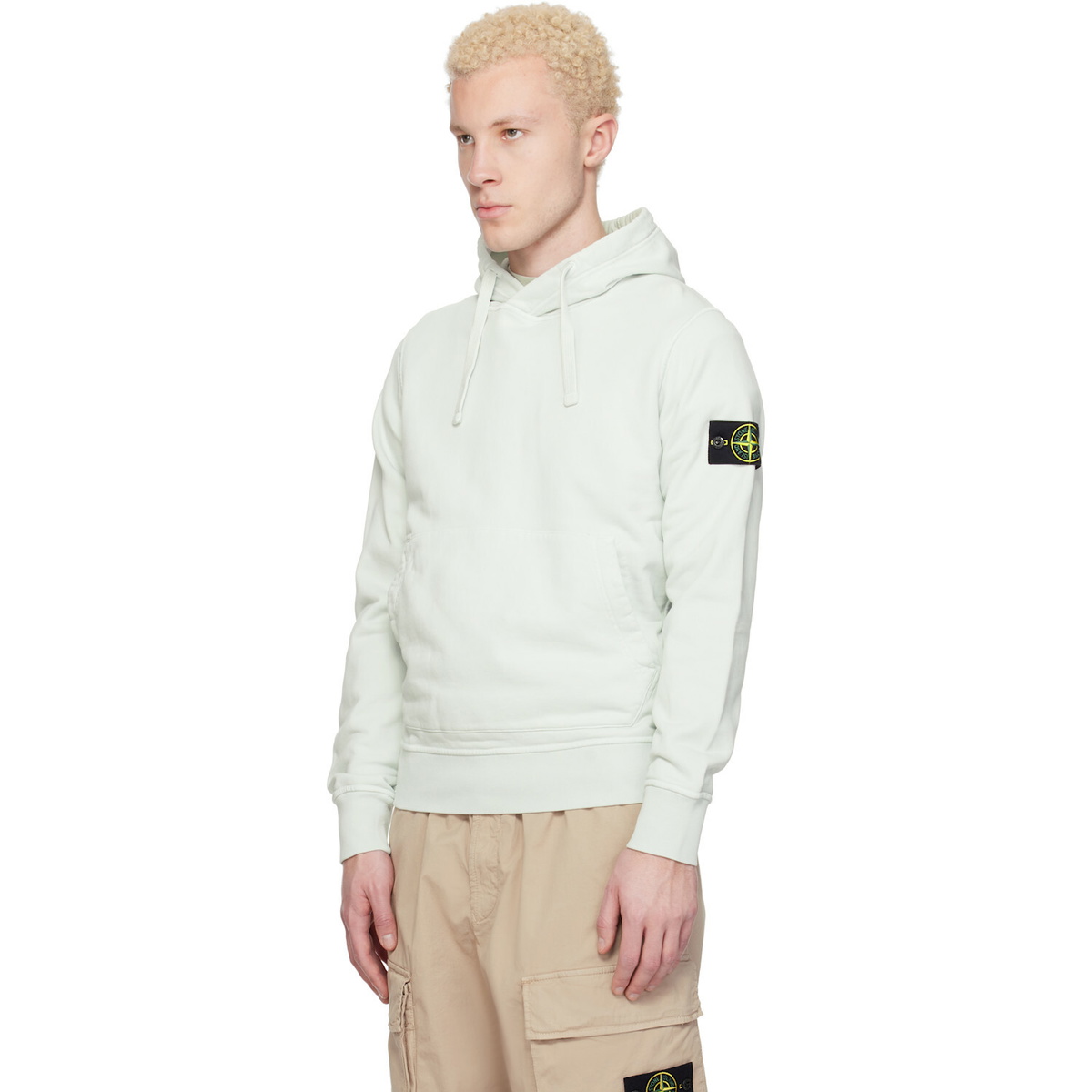 Stone Island Blue 6100062 Organic Cotton Fleece Hoodie