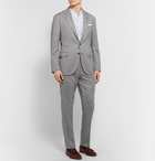 Brunello Cucinelli - Grey Slim-Fit Herringbone Virgin Wool and Cashmere-Blend Suit Trousers - Gray