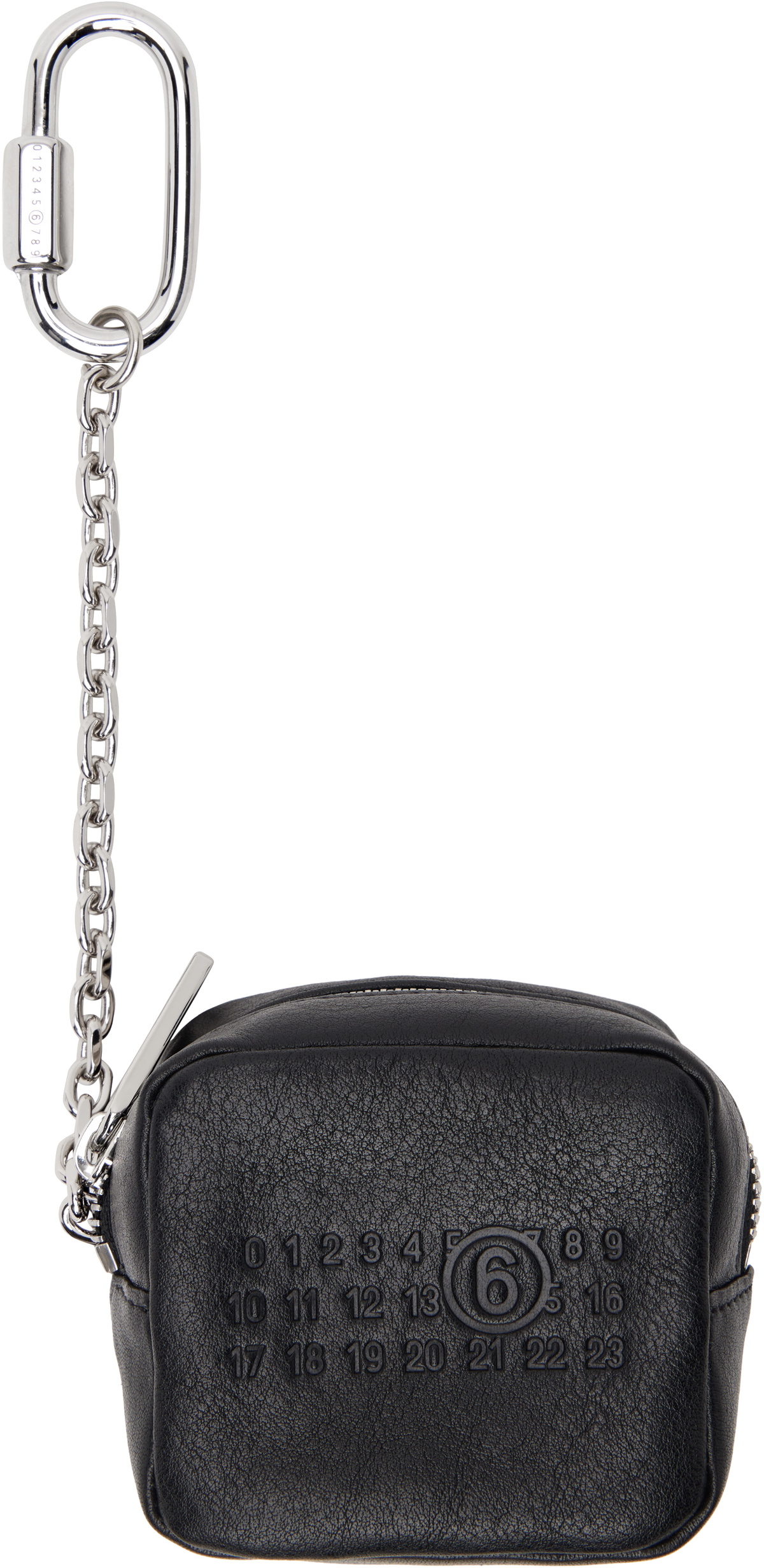 MM6 Maison Margiela Black Calfskin Coin Pouch MM6 Maison Margiela