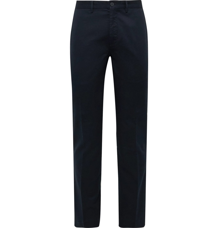 Photo: Incotex - Slim-Fit Cotton-Blend Twill Trousers - Blue