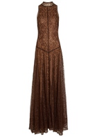 DE LA Vali Foehn Lace Maxi Dress Brown