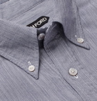 TOM FORD - Slim-Fit Button-Down Collar Striped Cotton Shirt - Men - Blue