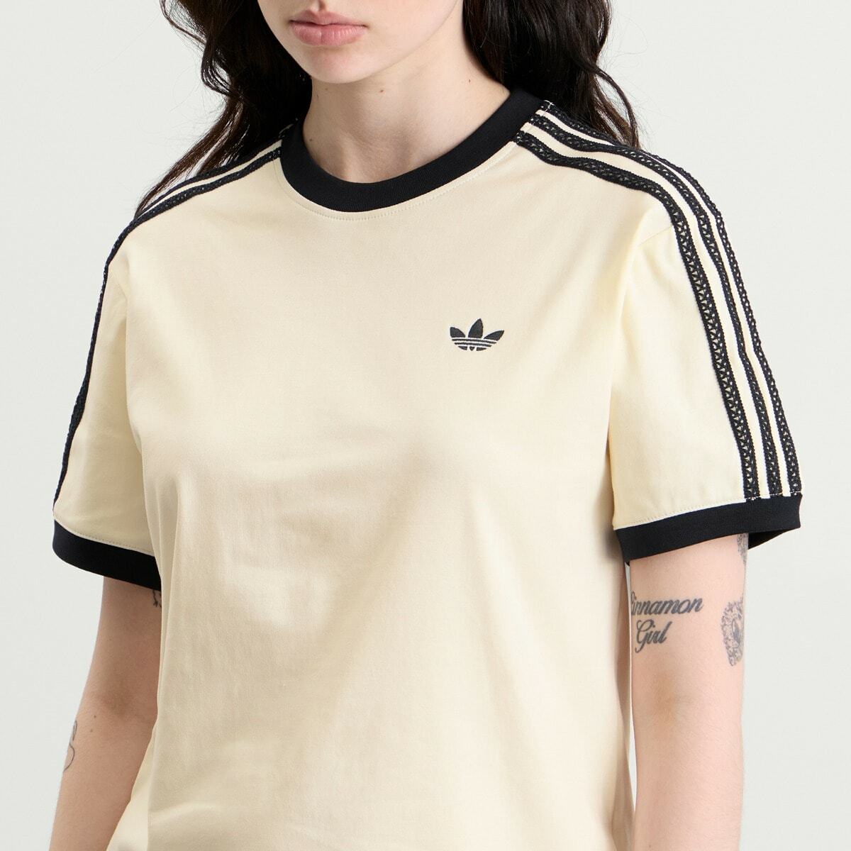 Adidas Women's 3 Stripes T-Shirt in Cream White