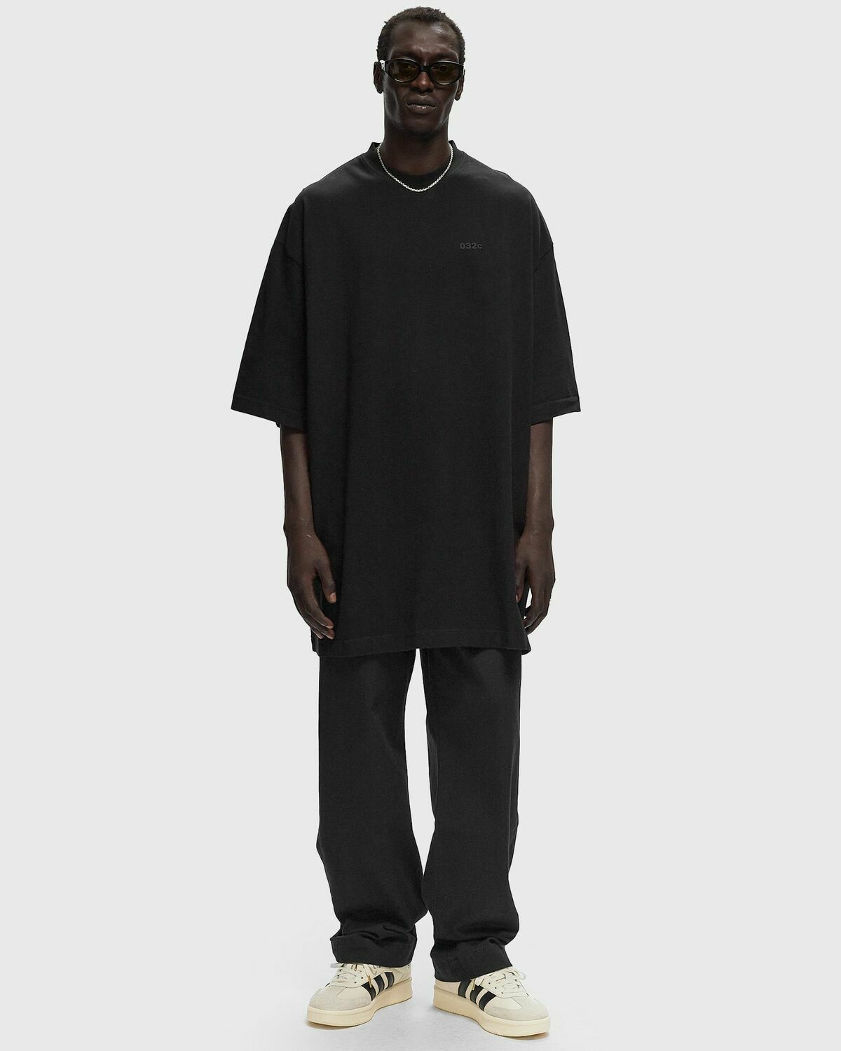 032c Oversized Logo T Shirt Black Shortsleeves