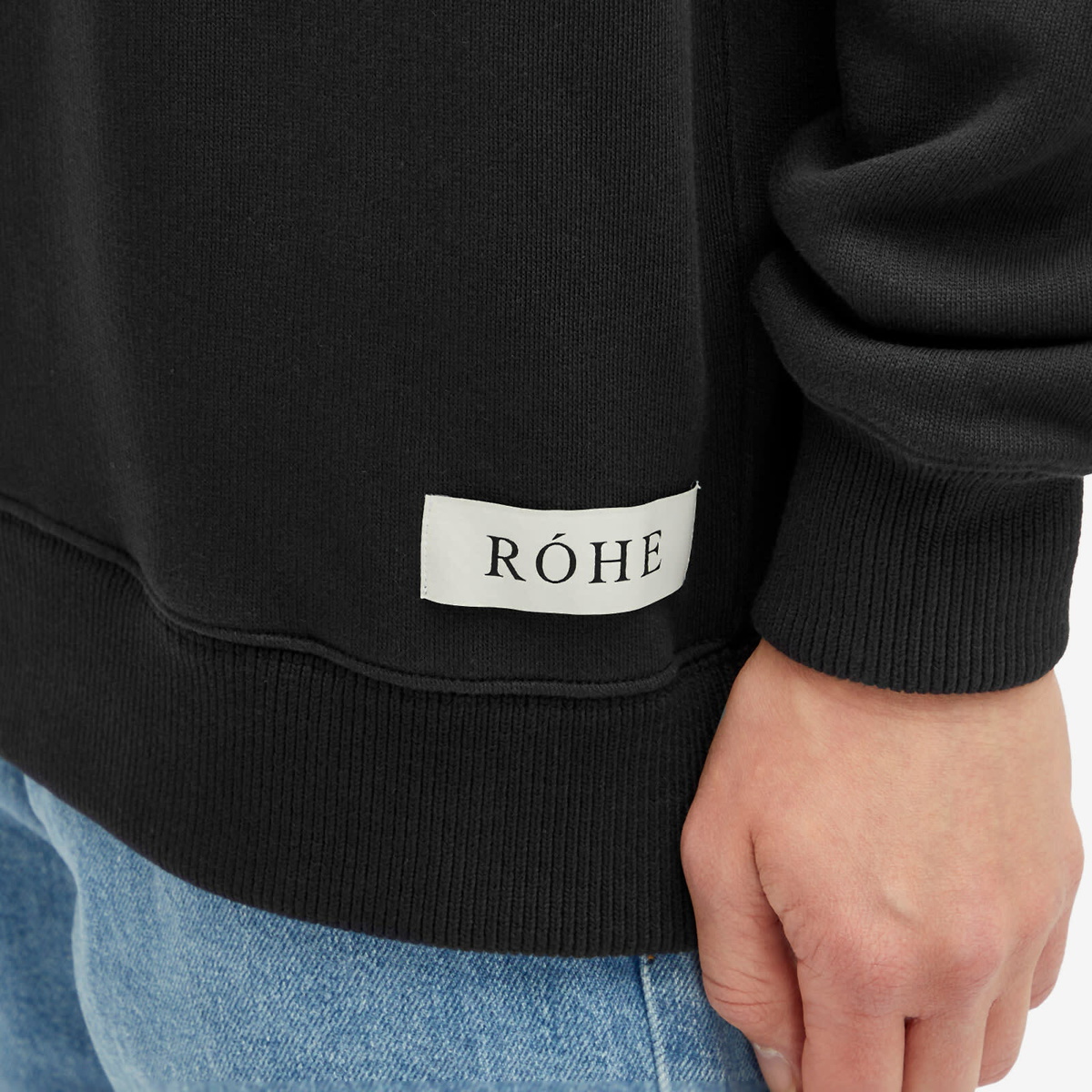 Róhe Men's Oversized Logo Hoodie in Black