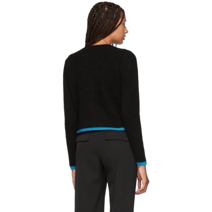 The Elder Statesman Black Cashmere Cropped Line Cardigan The Elder
