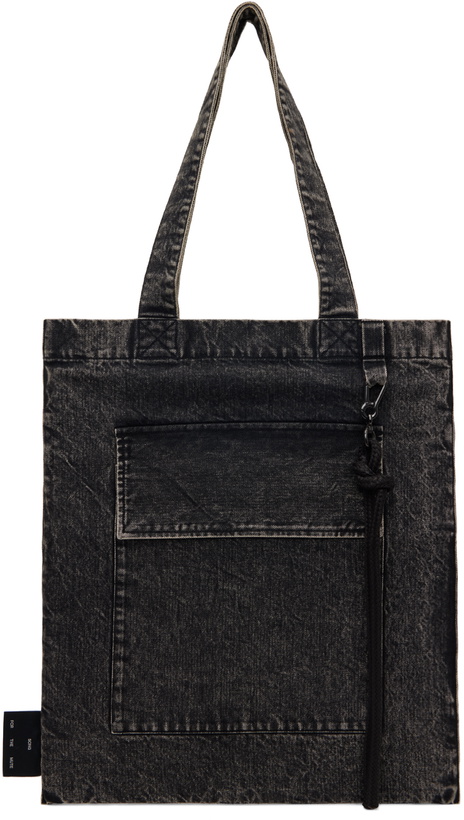 Photo: Song for the Mute Black Flap Pocket Denim Tote