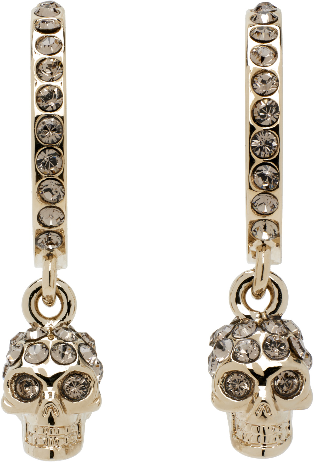 McQueen Gold Skull Mini Creole Hoop Earrings