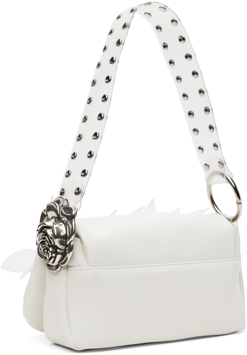 La Manso White Embedded Details Bag
