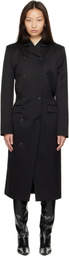 KHAITE Black Rolon Coat