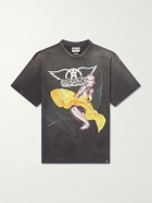 SAINT MXXXXXX - Aerosmith Paint-Splattered Printed Cotton-Jersey T-Shirt - Black