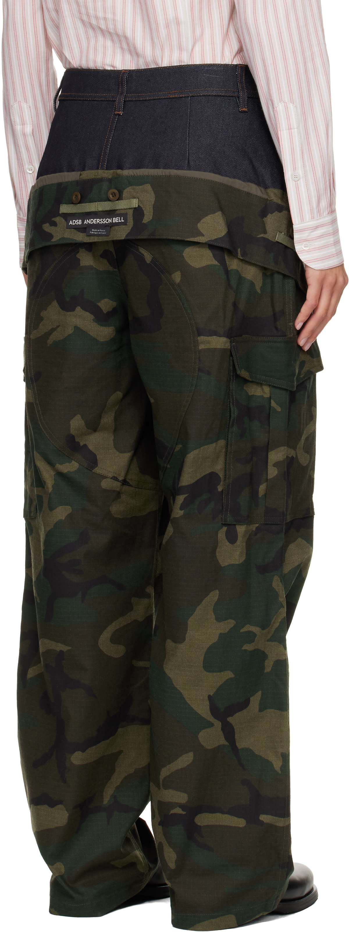 Andersson Bell Khaki Camouflage Double Waist Work Wide-Leg Cargo Pants