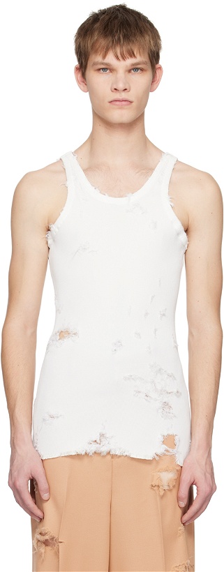 Photo: Doublet White Destroyed Tank Top