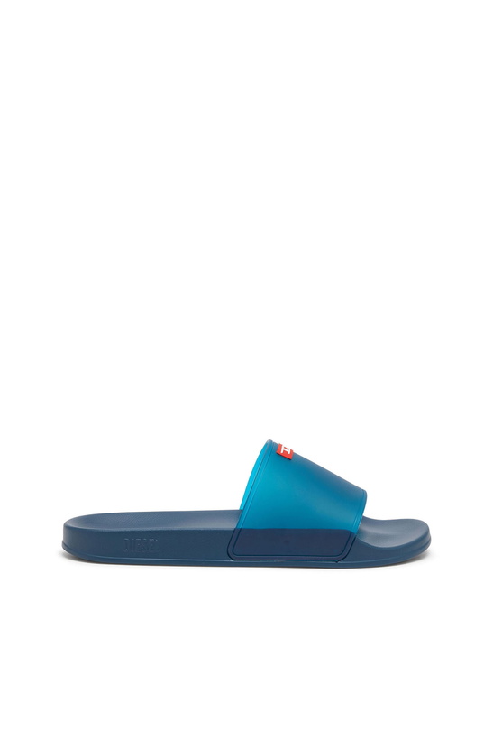 Photo: Diesel Sa-Swim - Rubber slides with transparent upper - Slides Mens in Blue