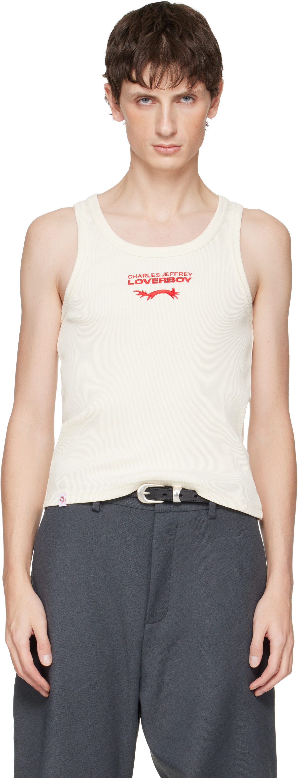 Charles Jeffrey LOVERBOY Off-White Logo Tank Top