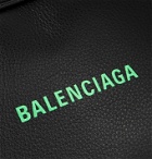 BALENCIAGA - Logo-Print Leather Messenger Bag - Black