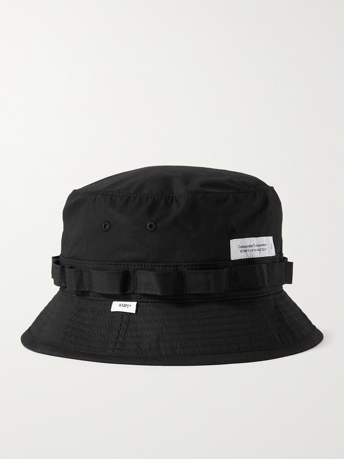 WTAPS - Appliquéd Cotton-Canvas Bucket Hat - Black WTAPS