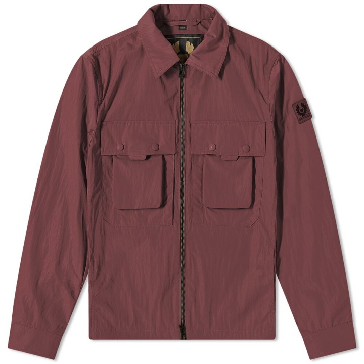 Photo: Belstaff Men's Tactical Ripple Shell Overshirt in Aubergine