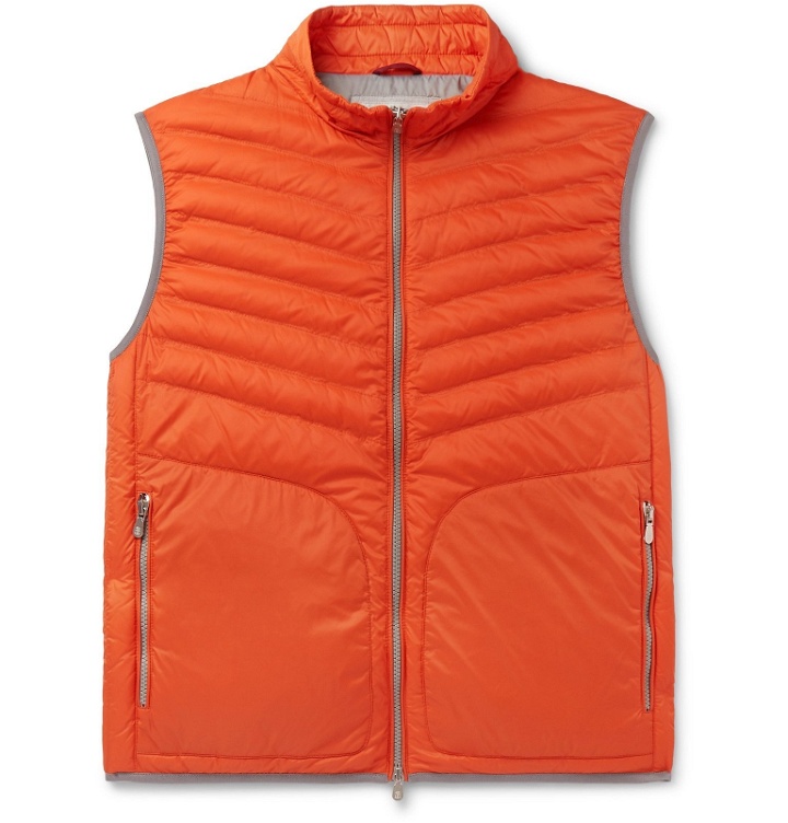Photo: Brunello Cucinelli - Slim-Fit Quilted Shell Down Gilet - Orange