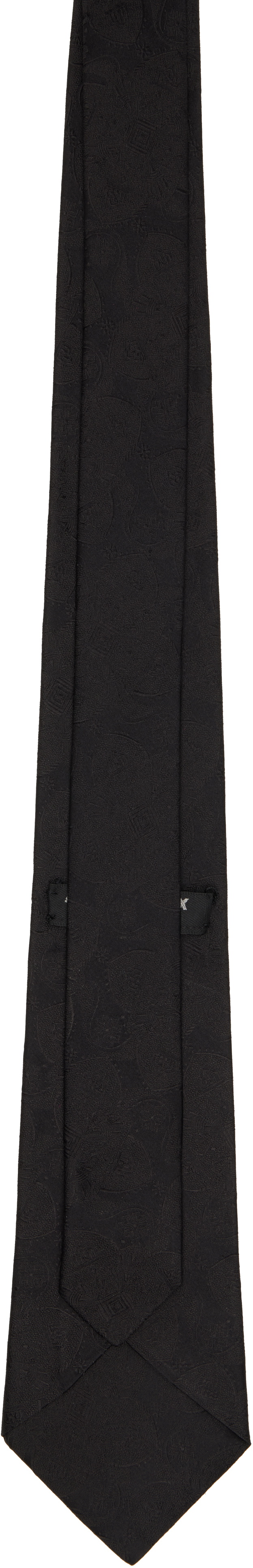 Comme des Garçons Homme Deux Black Paisley Silk Tie