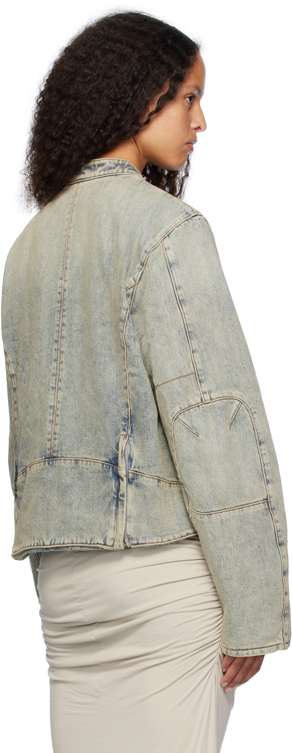 Entire Studios Blue Moto Denim Jacket