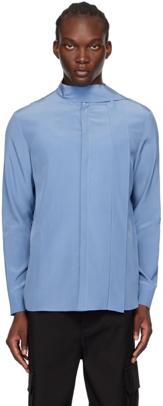 Photo: Valentino Blue Scarf Shirt