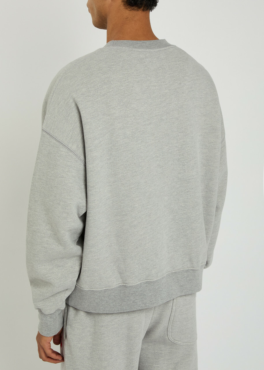 Cherry Los Angeles Western Athletic Logo-embroidered Cotton Sweatshirt Grey