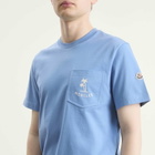 Moncler Men's Palm Logo Pocket T-Shirt in Blue