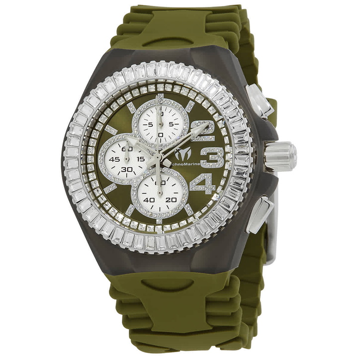 Photo: Technomarine Cruise Chronograph Quartz Crystal Green Dial Mens Watch TM-121183