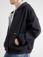 NAHMIAS - Distressed Cotton-Jersey Zip-Up Hoodie - Black