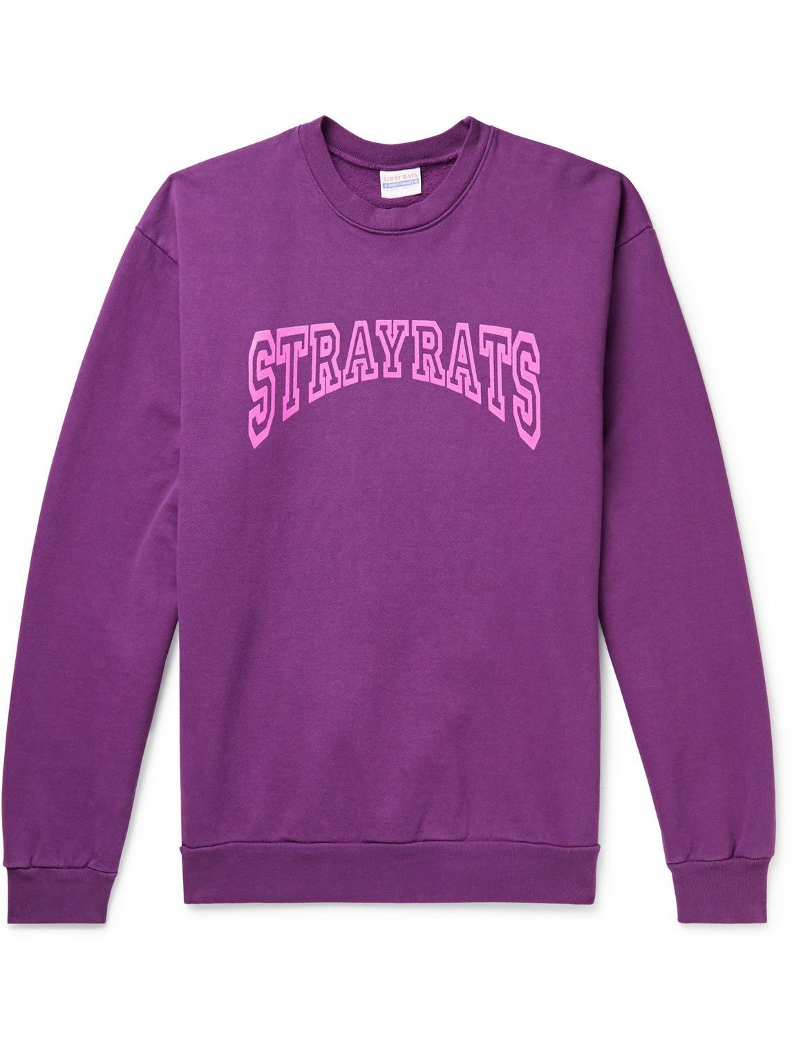 Photo: Stray Rats - Logo-Print Cotton-Jersey Sweatshirt - Purple