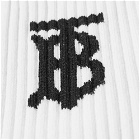 Burberry Men's TB Monogram Sports Sock in White