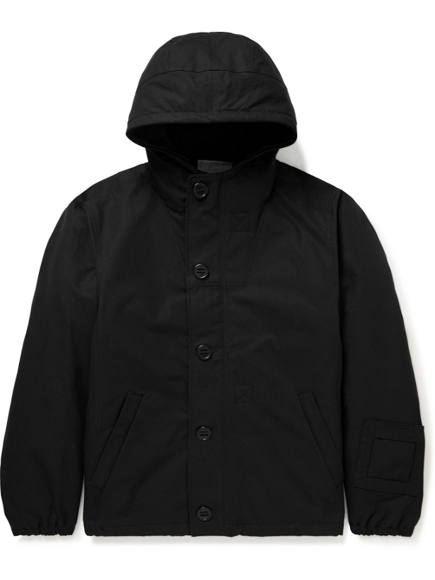 Photo: Applied Art Forms - CM1-1 Padded Cotton-Ventile Hooded Jacket - Black
