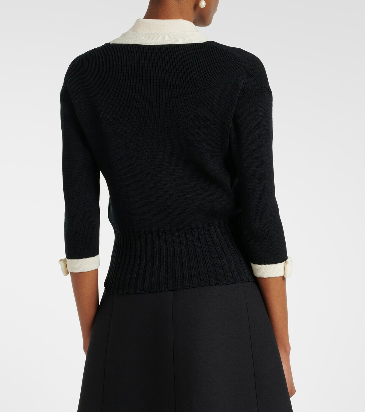 Valentino Bow-detail cotton cardigan