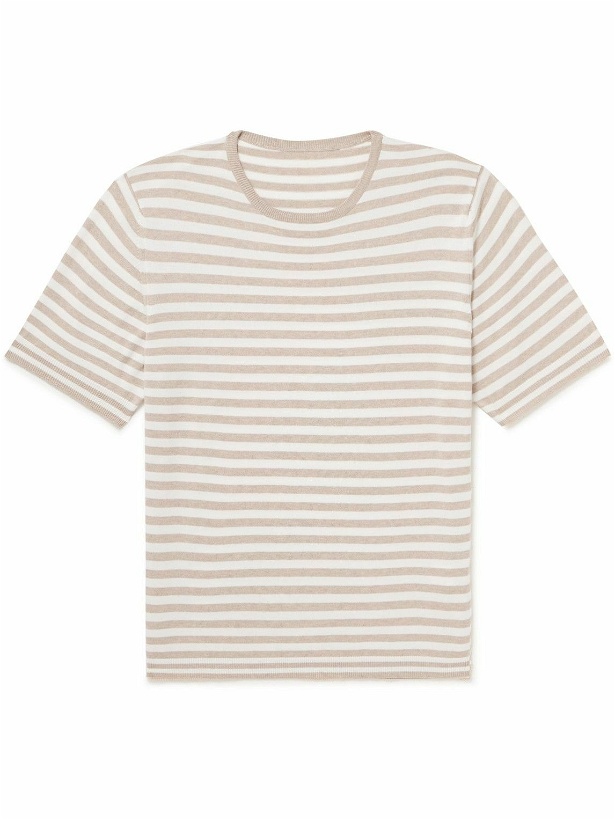 Photo: Anderson & Sheppard - Striped Cotton T-Shirt - Neutrals
