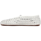 ALAÏA White Strass Lambskin Ballerina Flats